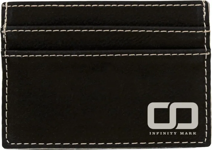Black/Silver Leatherette Money Clip