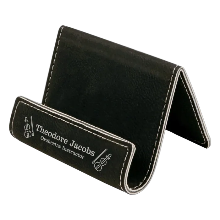 Black/Silver Leatherette Holder/Easel