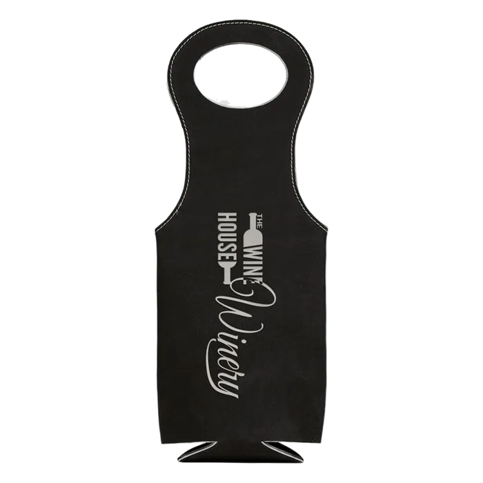 Black/Silver Leatherette Wine Bag