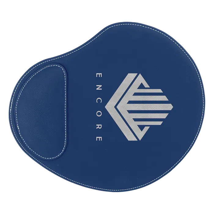 Blue Silver Laserable Leatherette Mouse Pad