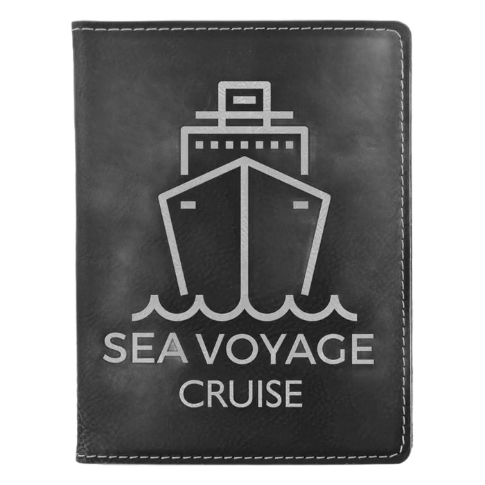 Black/Silver Leatherette Passport Holder