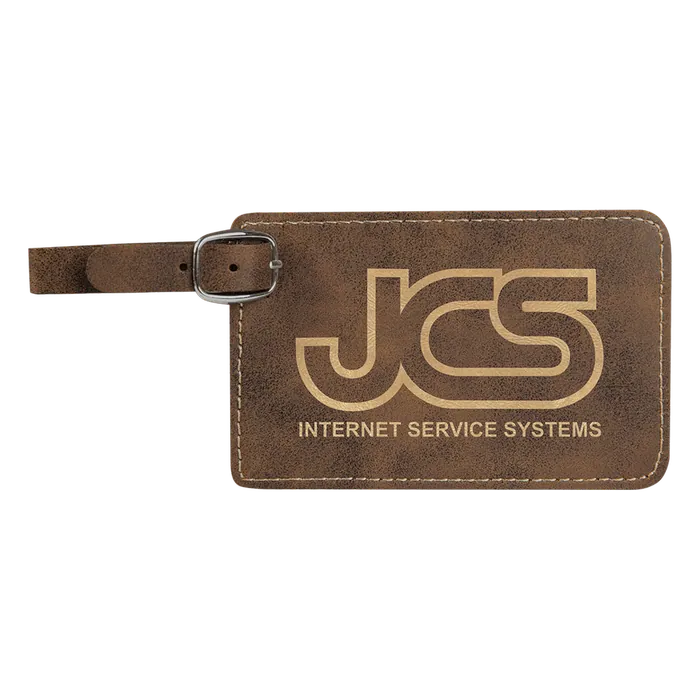 Rustic/Gold Leatherette Luggage Tag