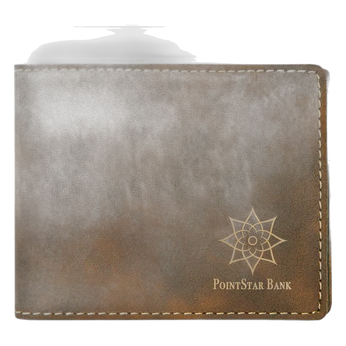 Rustic/Gold Leatherette Bifold Wallet