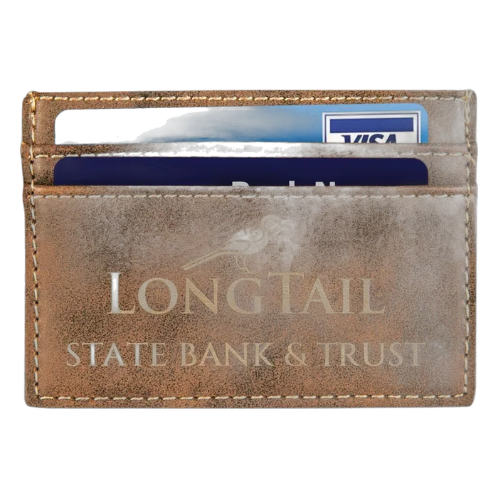 Rustic/Gold Leatherette Wallet Clip