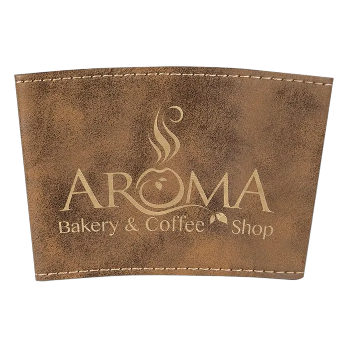 Rustic/Gold Leatherette Latte Mug Sleeve