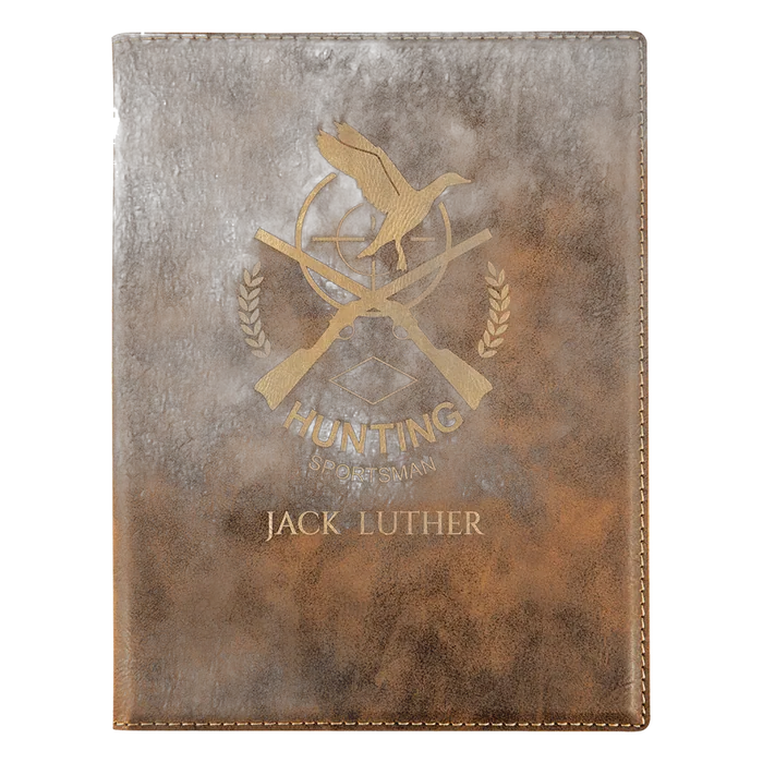 Rustic/Gold Small Leatherette Portfolio with Notepad
