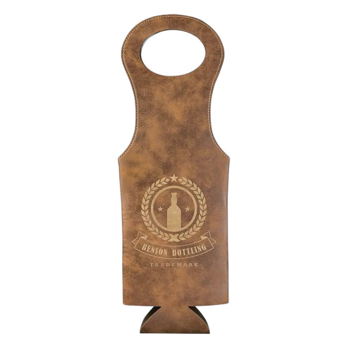 Rustic/Gold Leatherette Wine Bag