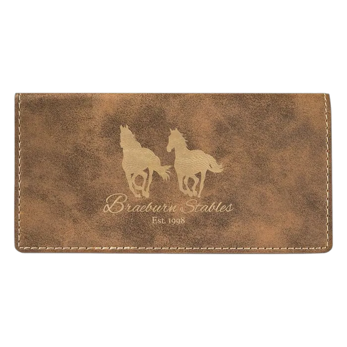 Rustic/Gold Leatherette Checkbook Cover