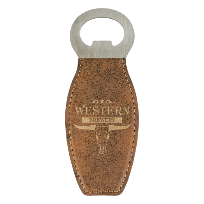 Rustic/Gold Leatherette Magnetic Bottle Opener