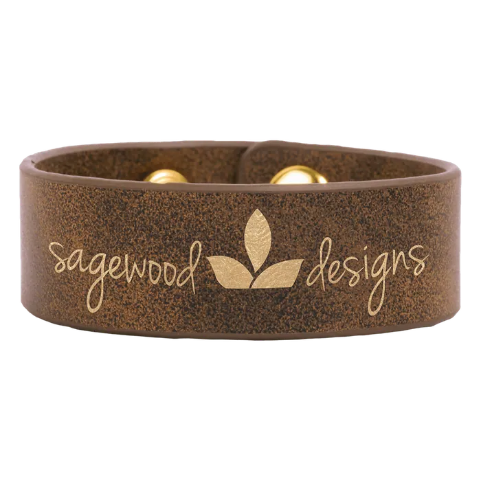 Rustic/Gold Leatherette Cuff Bracelet