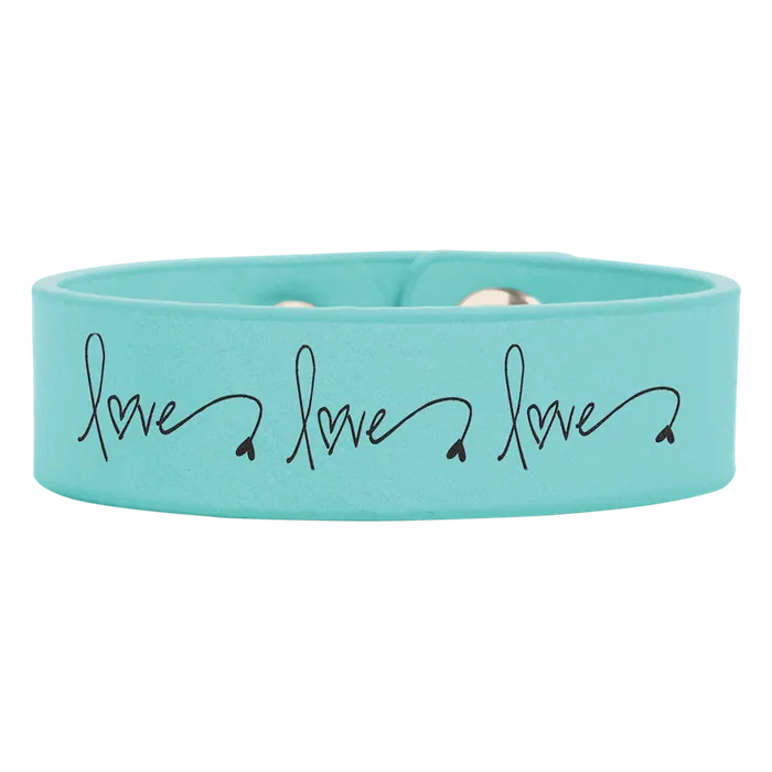 Teal Leatherette Youth Cuff Bracelet