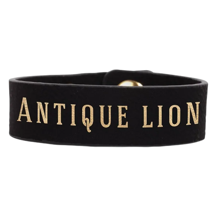 Black/Gold Leatherette Youth Cuff Bracelet