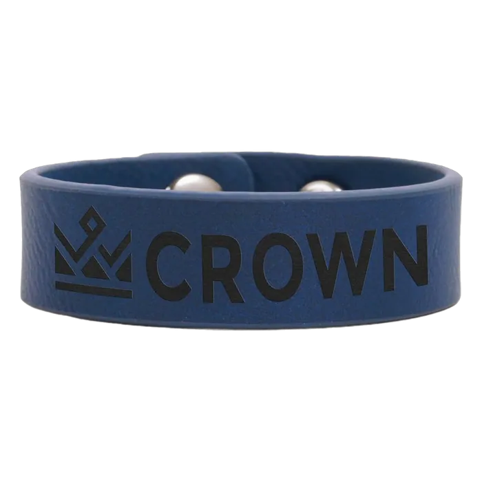 Blue/Black Leatherette Youth Cuff Bracelet