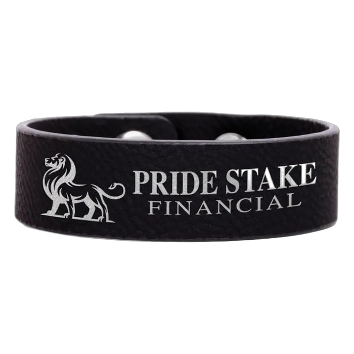 Black/Silver Leatherette Youth Cuff Bracelet