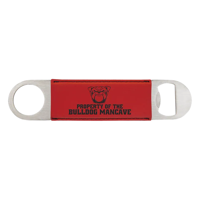 Red Laserable Leatherette Bottle Opener