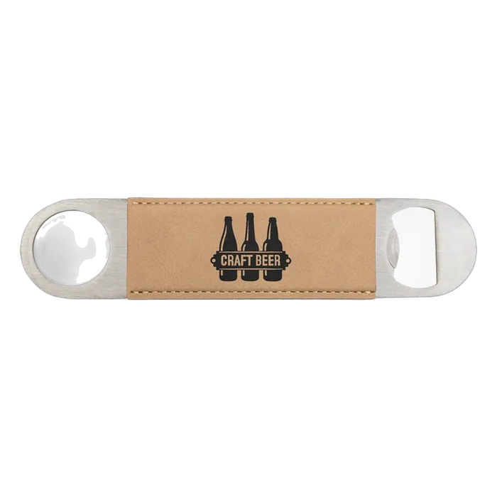Light Brown Leatherette Bottle Opener