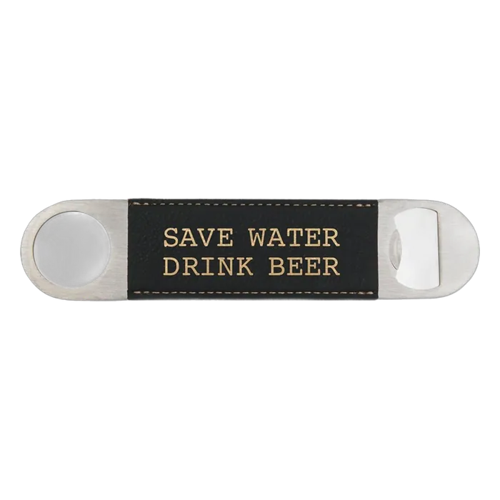 Black/Gold Leatherette Bottle Opener