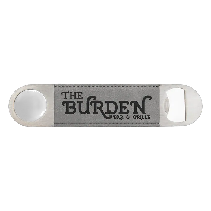 Gray Leatherette Bottle Opener