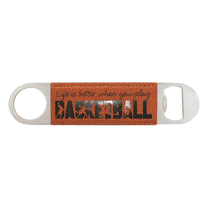 Basketball Leatherette Bottle Opener