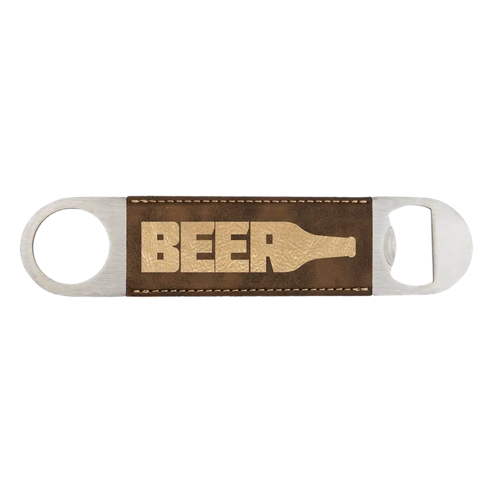 Rustic/Gold Leatherette Bottle Opener