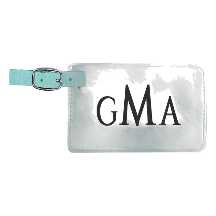 Teal Leatherette Luggage Tag