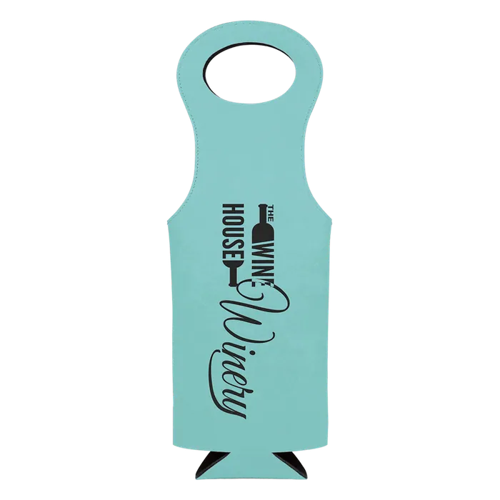 Teal Leatherette Wine Bag