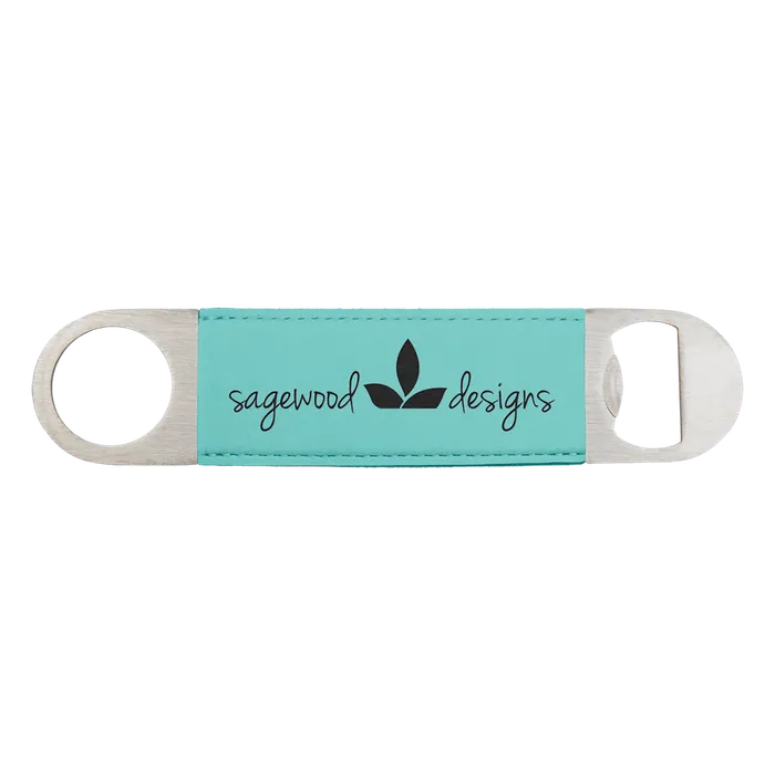 Teal Leatherette Bottle Opener