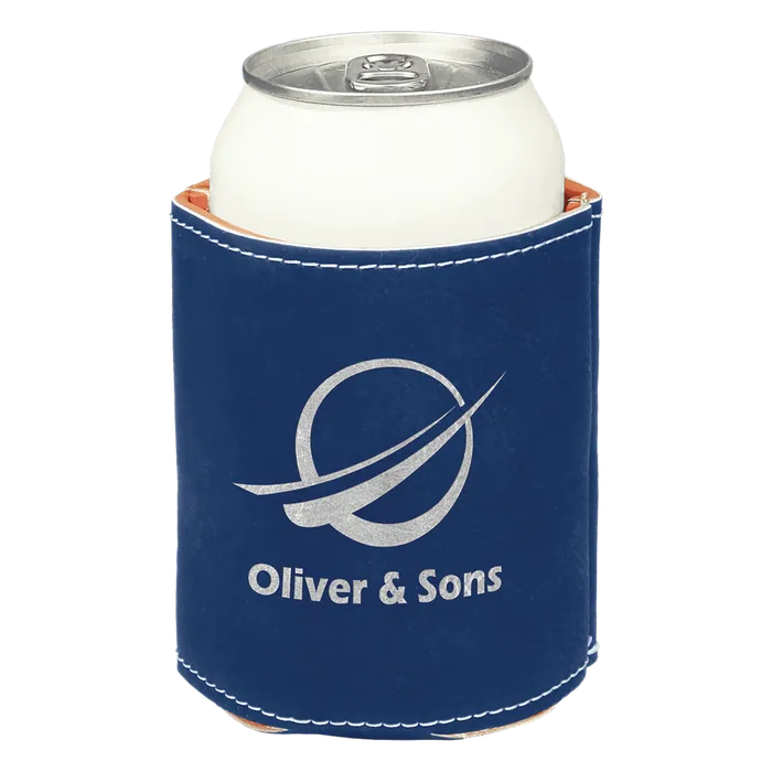 Blue/Silver Leatherette Beverage Holder