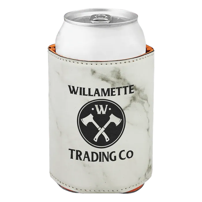 White Marble Leatherette Beverage Holder
