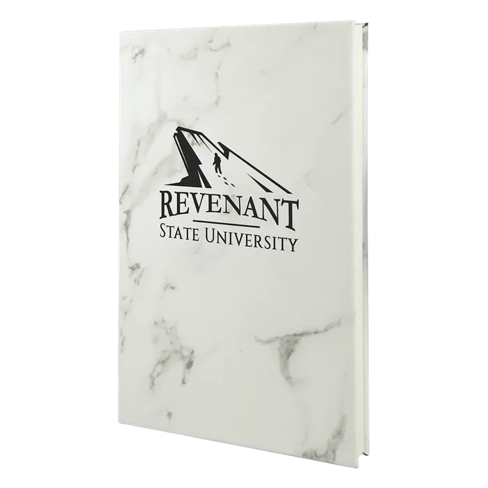White Marble Leatherette Journal