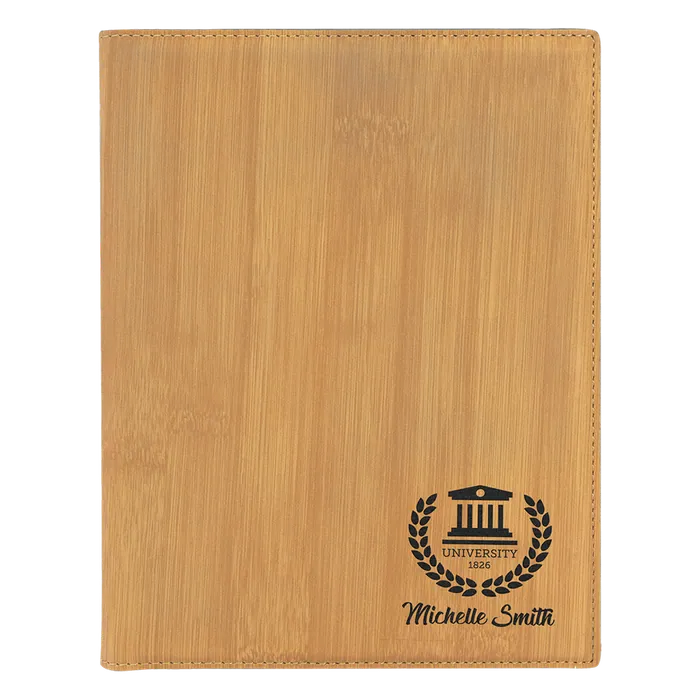 Bamboo Small Leatherette Portfolio with Notepad