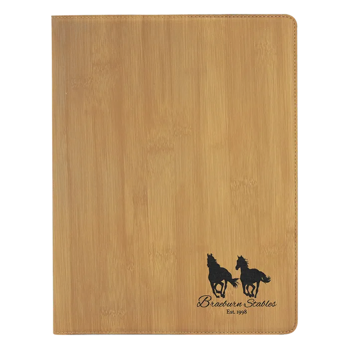 Bamboo Leatherette Portfolio with Notepad