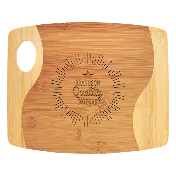 Natural Bamboo Cutting Board with a Handle, 11" x 9" x 5/16"