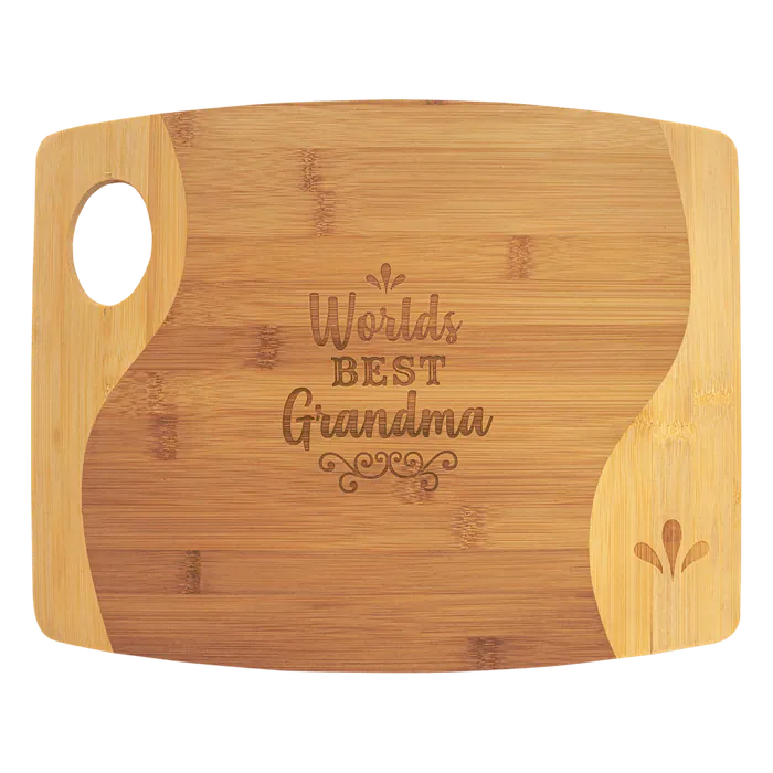 Natural Bamboo Cutting Board with a Handle, 13 3/4" x 11" x 5/16