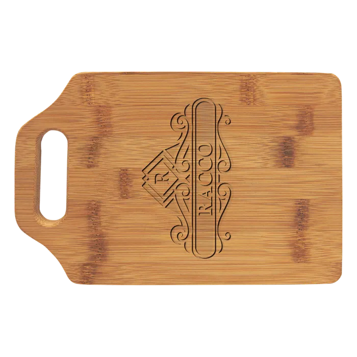 Natural Bamboo Cutting Board with a Handle, 9" x 6" x 3/8"