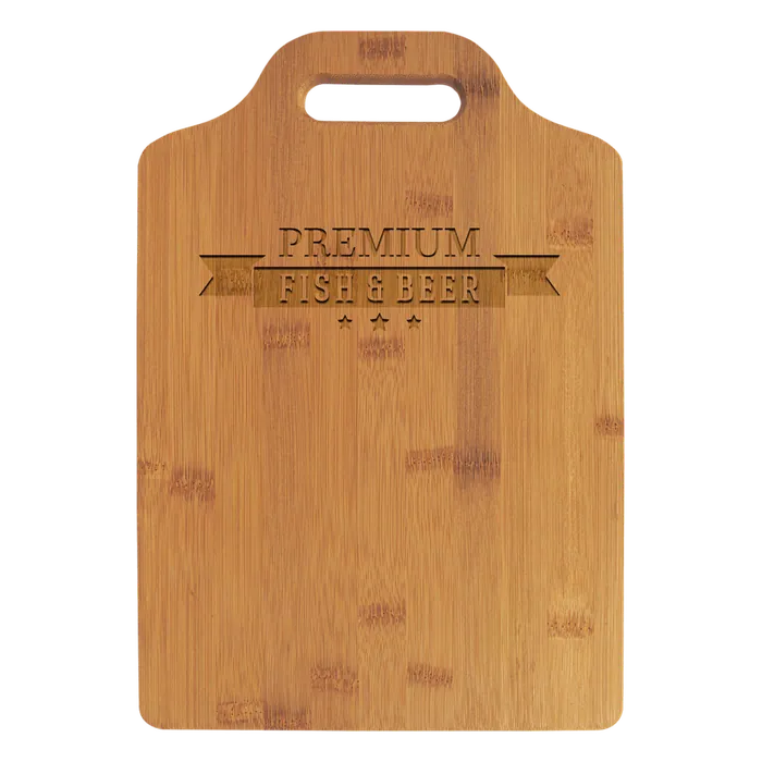 Natural Bamboo Cutting Board with a Handle, 13" x 9" x 3/8"