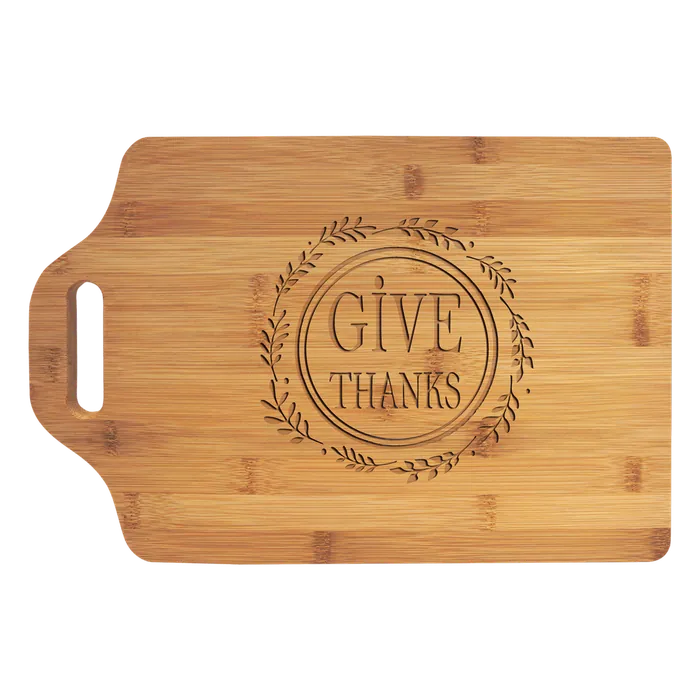 Natural Bamboo Cutting Board with a Handle, 15" x 10 1/4" x 3/8"