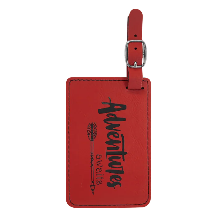 Red Laserable Leatherette Luggage Tag
