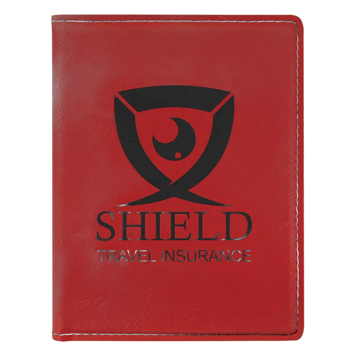 Red Laserable Leatherette Passport Holder