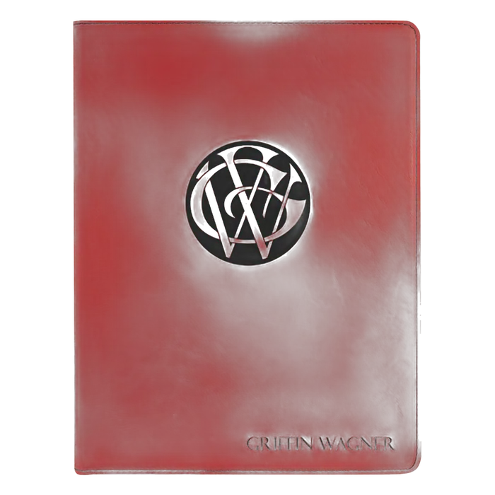 Red Laserable Leatherette Portfolio with Notepad, 9 1/2" x 12"