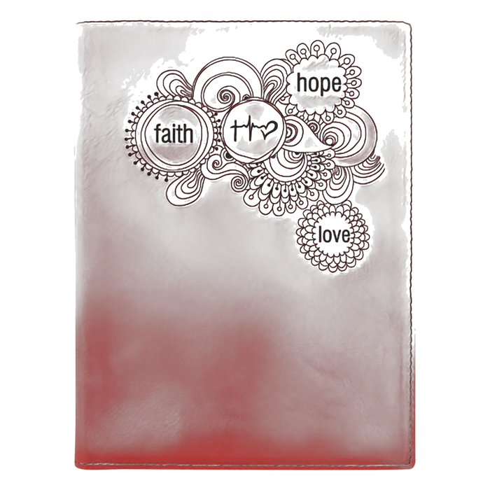 Red Laserable Leatherette Portfolio with Notepad, 7" x 9"
