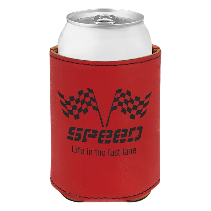 Red Laserable Leatherette Beverage Holder