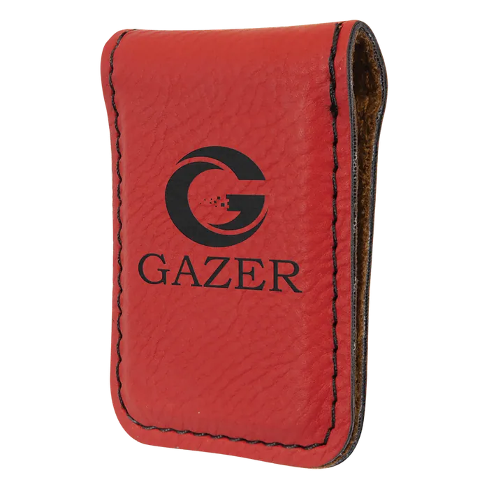 Red Laserable Leatherette Money Clip