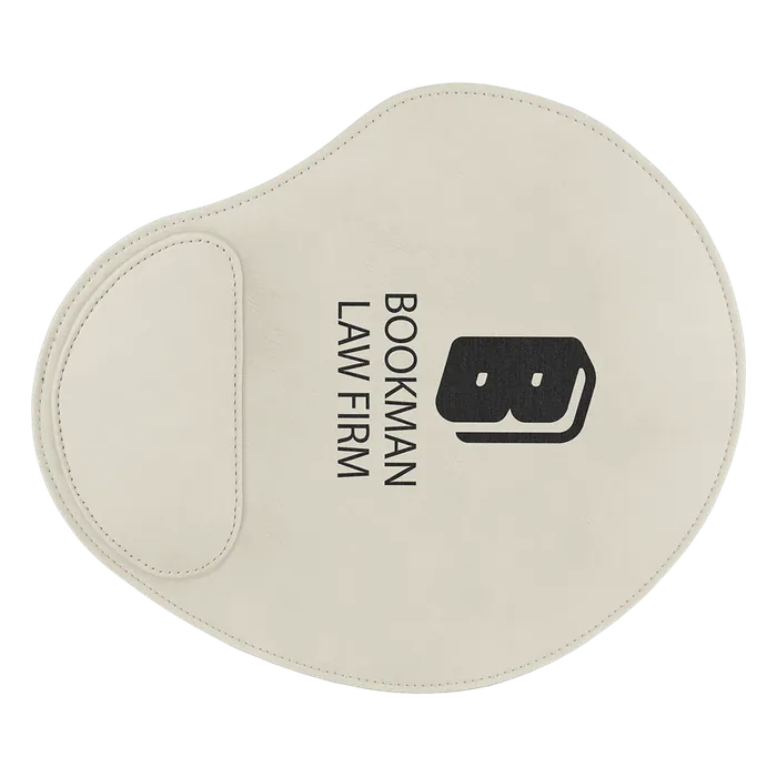 White Laserable Leatherette Mouse Pad