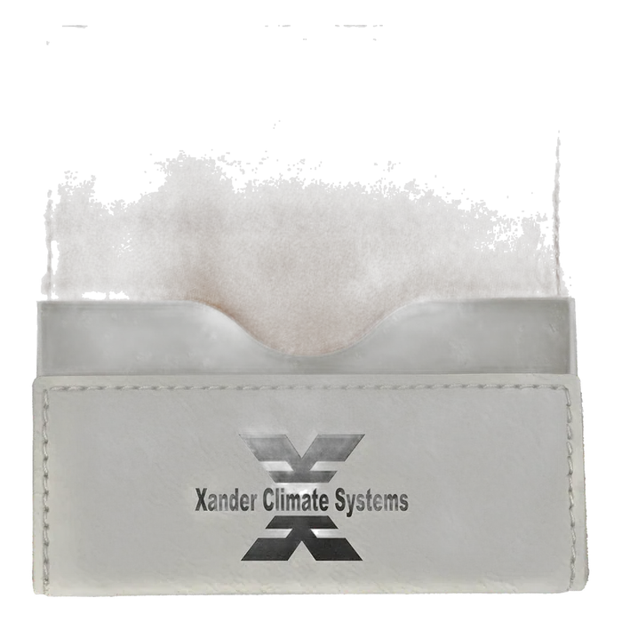 White Leatherette Hard Business Card Holder