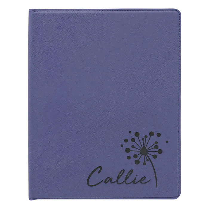 Purple Leatherette Portfolio with Notepad