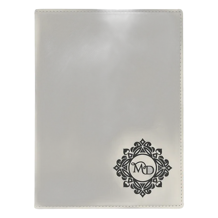 White Small Leatherette Portfolio with Notepad
