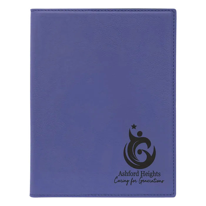 Purple Small Leatherette Portfolio with Notepad