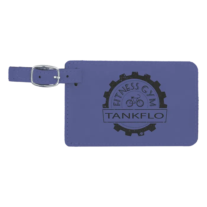 Purple Leatherette Luggage Tag