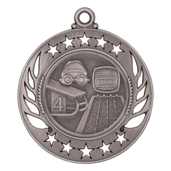 Swimming Galaxy Medal-Silver